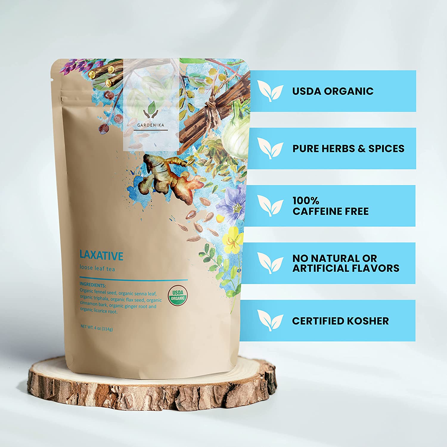 caffeine free loose leaves digestive colon cleanse tea