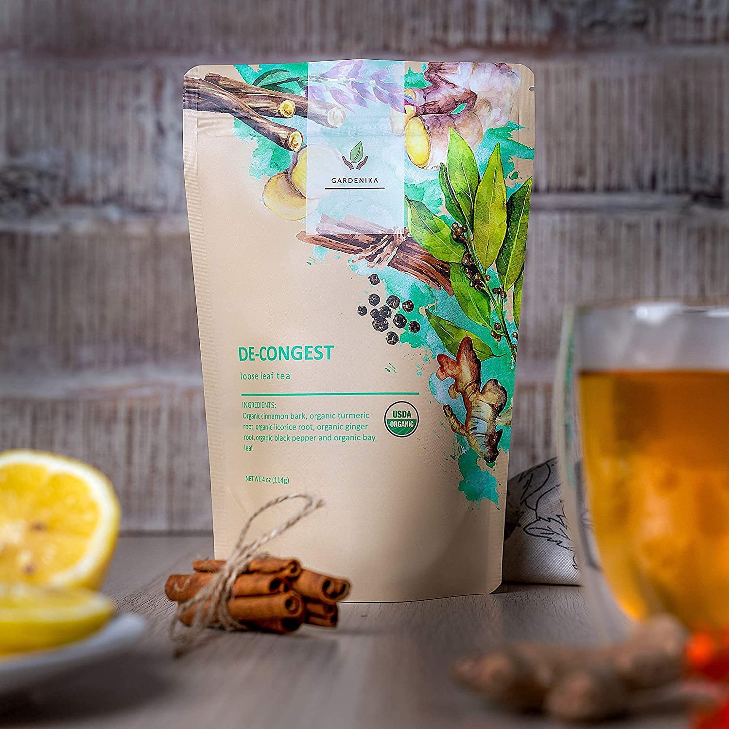 cinnamon turmeric ginger black pepper herbal tea leaves