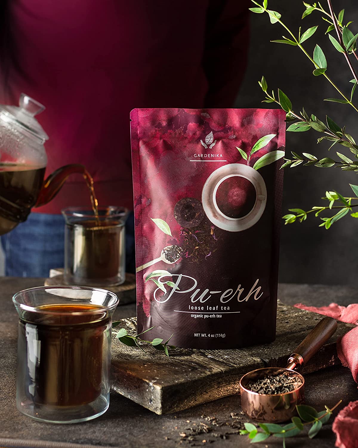 pu erh organic herbal black tea gardenika