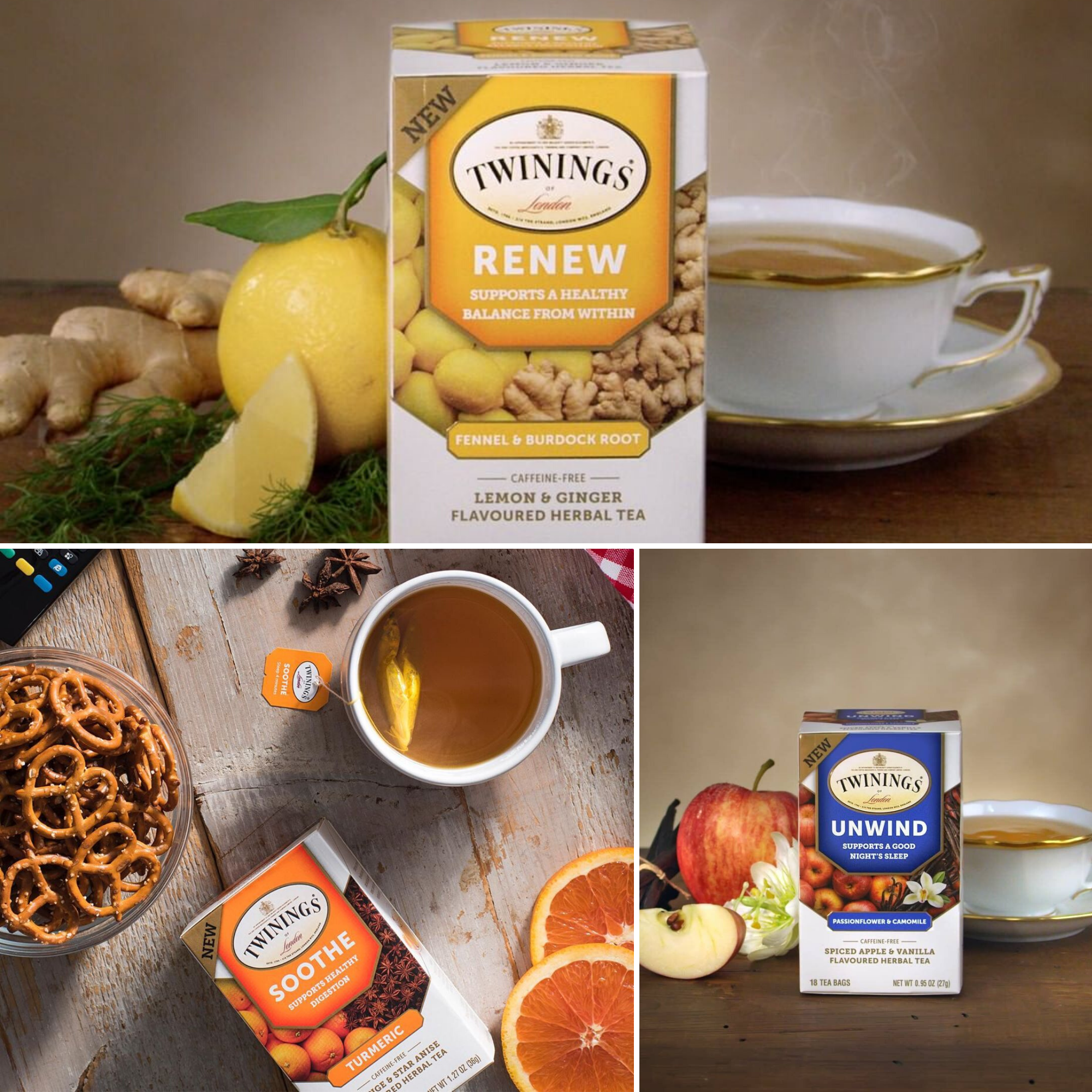 Twinings Wellness and Immunity Tea Bags Sampler - Caffeine Free and Caffeinated Assortment - 45 Count, 9 Flavors - Gardenika Shop