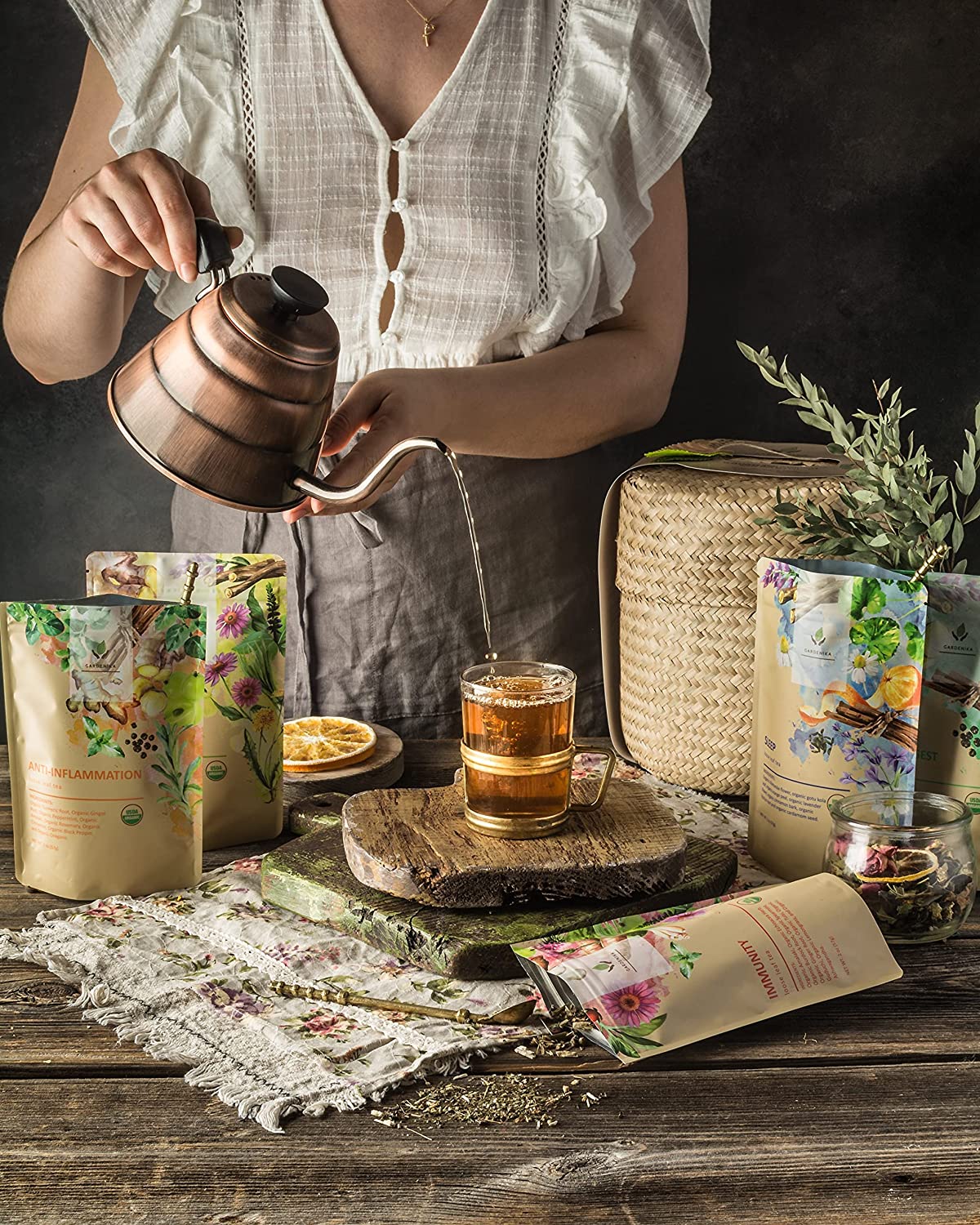wellness immune support healthy organic tea set