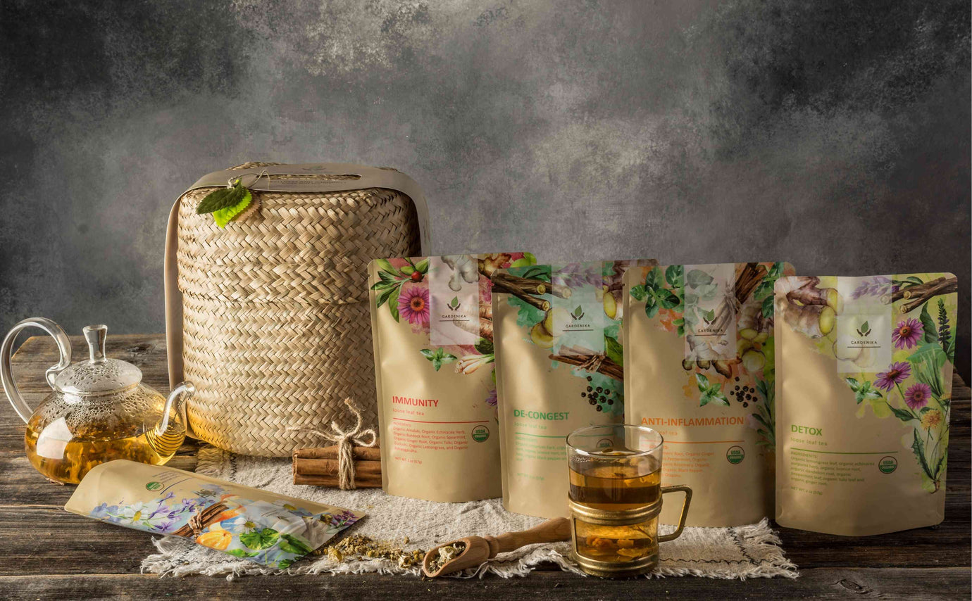 loose leaf tea gift basket organic gardenika