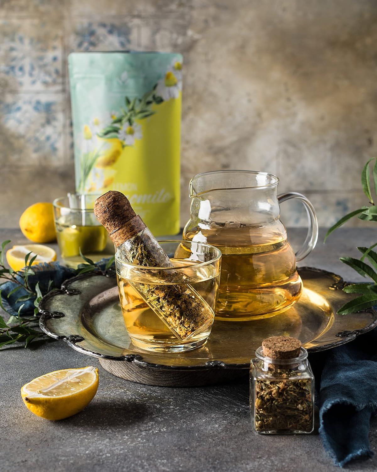 Lemon Chamomile Loose Tea, Caffeine-Free Herbal Blend /w Lemongrass & Lemon Verbena - Soothing Nighttime Ritual - Organic & Kosher