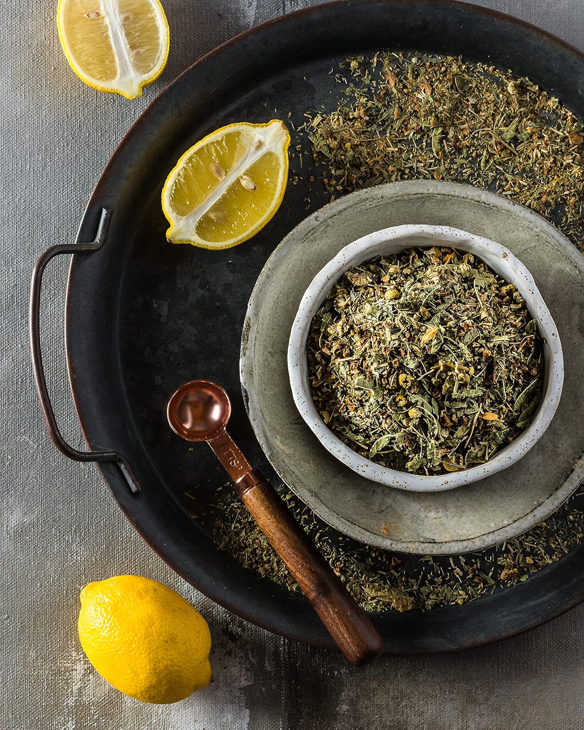 Lemon Chamomile Loose Tea, Caffeine-Free Herbal Blend /w Lemongrass & Lemon Verbena - Soothing Nighttime Ritual - Organic & Kosher