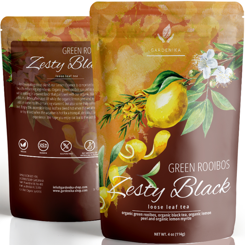 green rooibos zesty black loose leaf tea organic