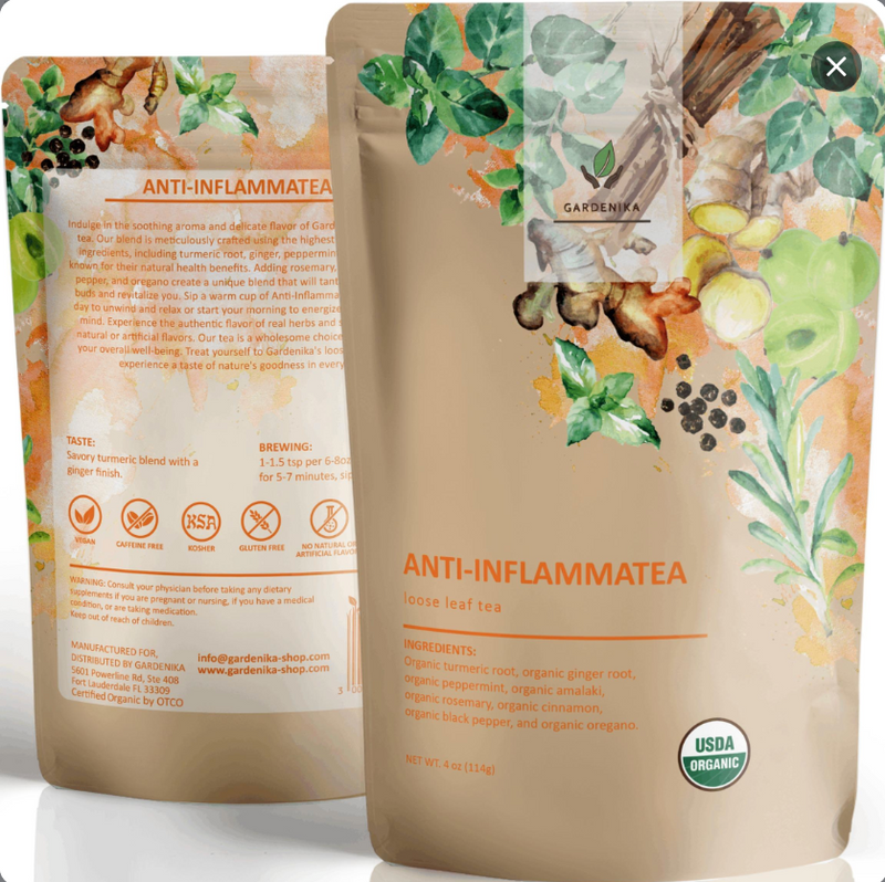 Aspired Anti-Inflammatea resealable organic tea pouch
