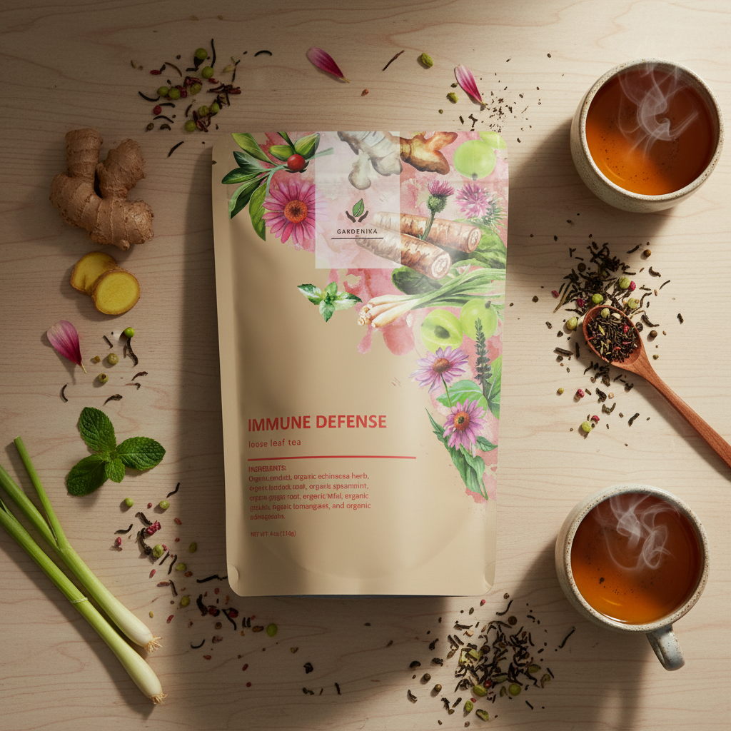 caffeine-free Ayurvedic blend with Echinacea, Tulsi & Ginger is crafted for overall well-being