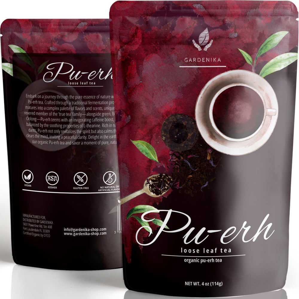 puerh tea loose leaf organic kosher gardenika 4oz