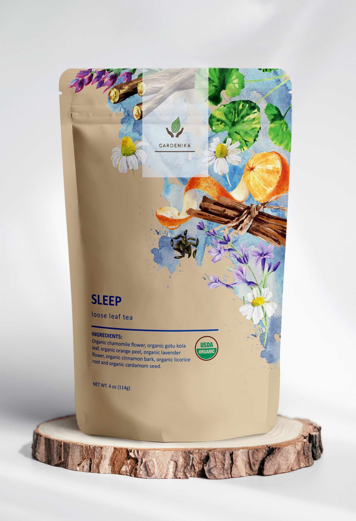 sleep tea organic loose leaves herbal no caffeine gardenika