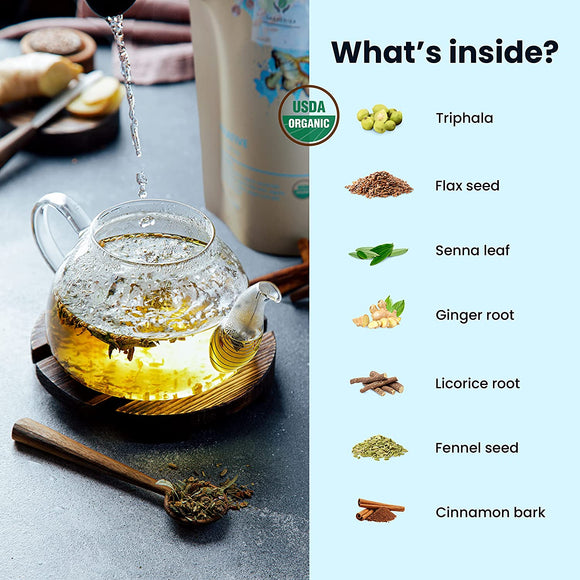 ginger triphala cinnamon flax seed ayurvedic tea blend