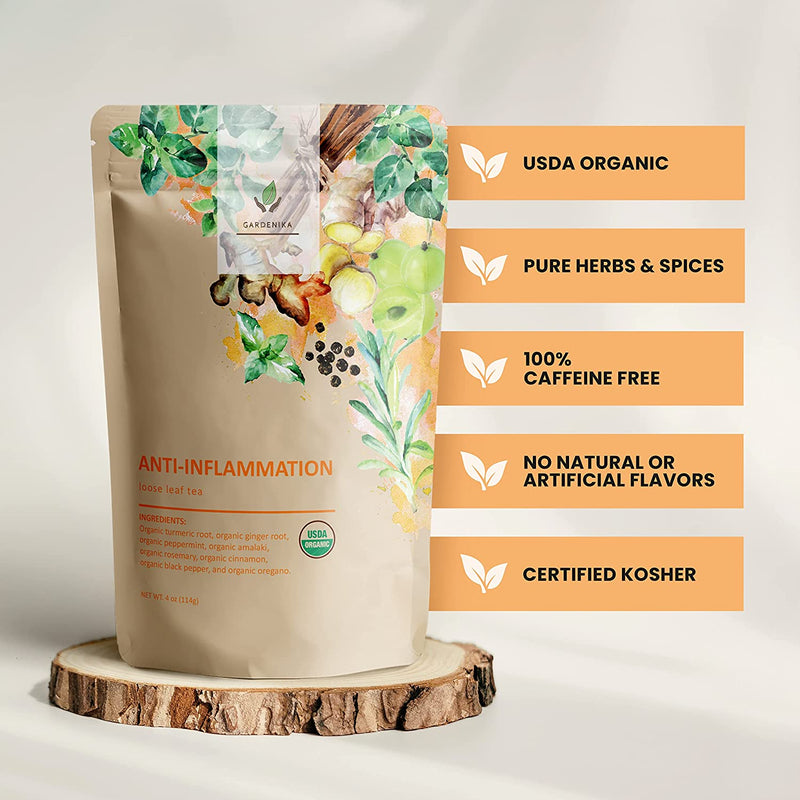 Freshly brewed Aspired organic herbal tea