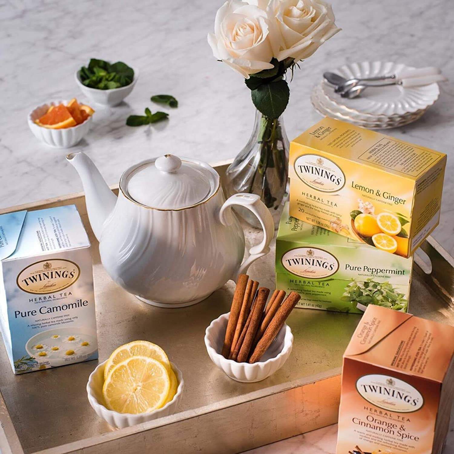 Art of Tea | Assorted Tea Bags Sampler Caffeinated and Non-Caffeinated| 12  Count Sampler Box